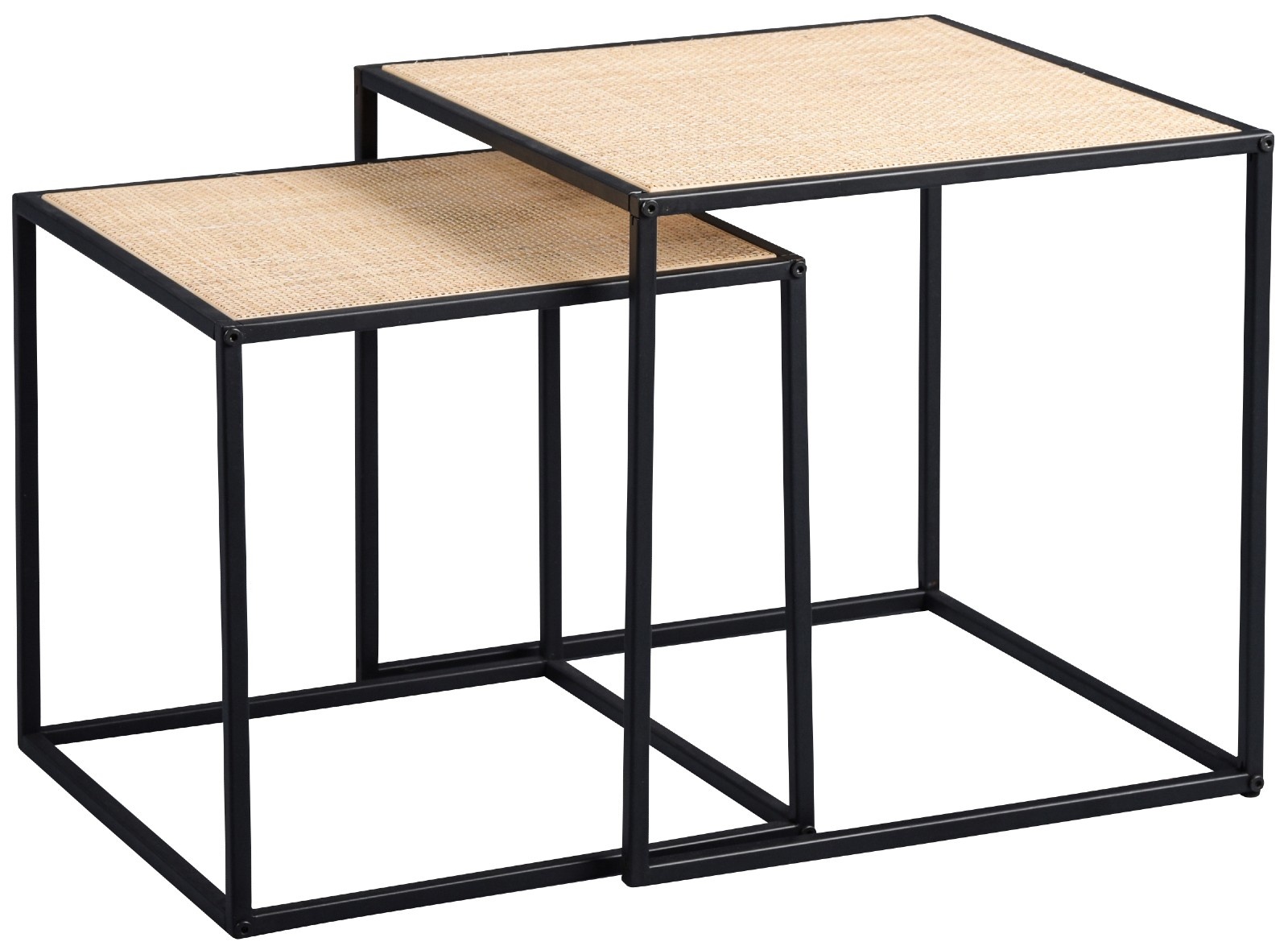 M2 Kollektion Luke Vierkante Bijzettafel Set Rattan