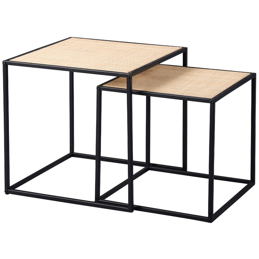 Luke Vierkante Bijzettafel Set Rattan