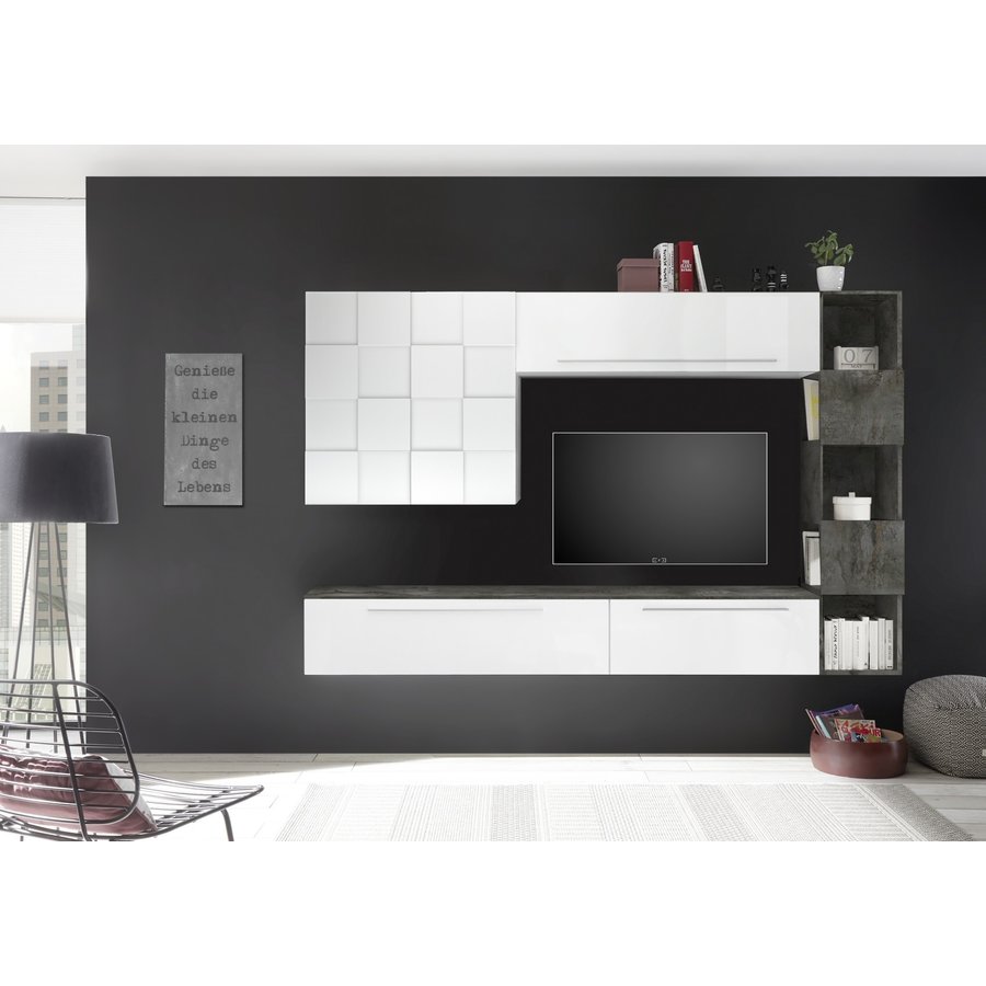 Bex Hoogglans Wit 3D Dama Wandkast Bex Hoogglans Wit 3D Dama Wandkast