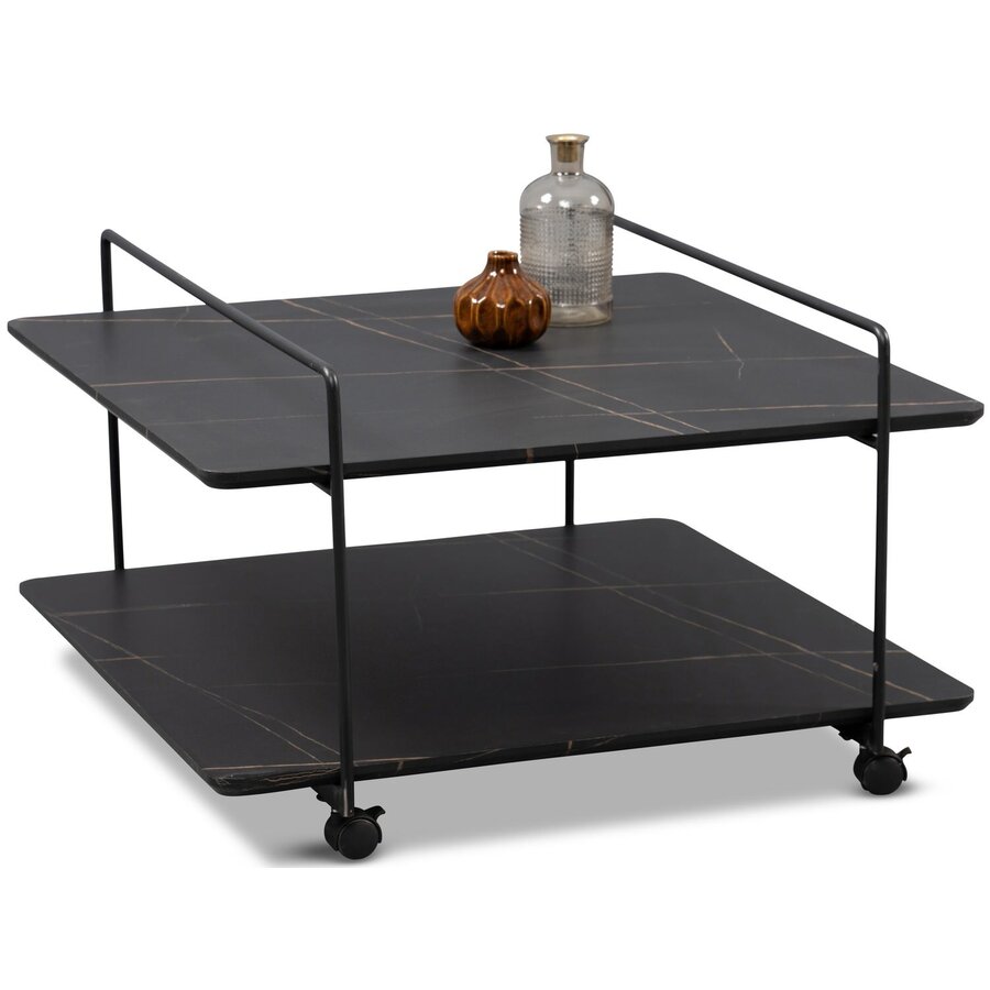 Doppio Marmerlook Zwart Salontafel
