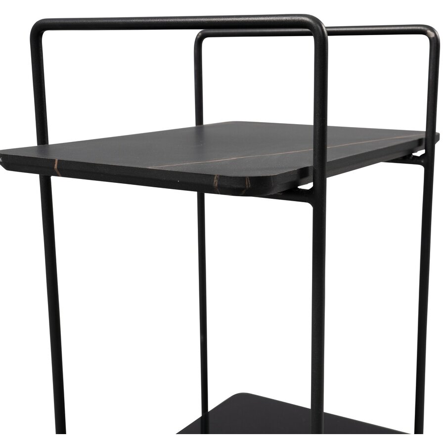 Doppio Marmerlook Zwart Bijzettafel Doppio Marmerlook Zwart Bijzettafel