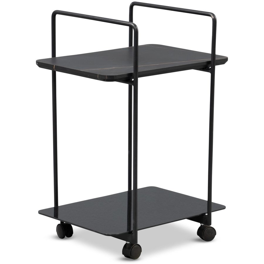 Doppio Marmerlook Zwart Bijzettafel Doppio Marmerlook Zwart Bijzettafel