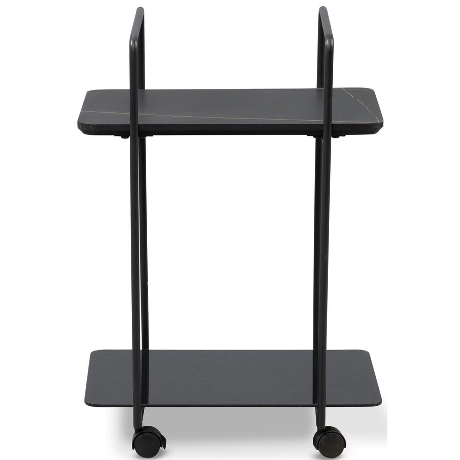 Doppio Marmerlook Zwart Bijzettafel Doppio Marmerlook Zwart Bijzettafel