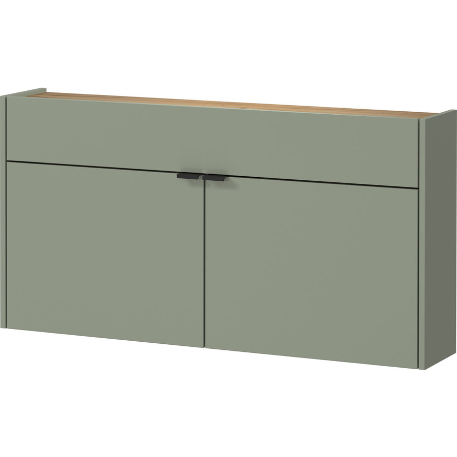 Ameca Taupe Groen / Eiken Schoenenkast Laag Ameca Taupe Groen / Eiken Schoenenkast Laag