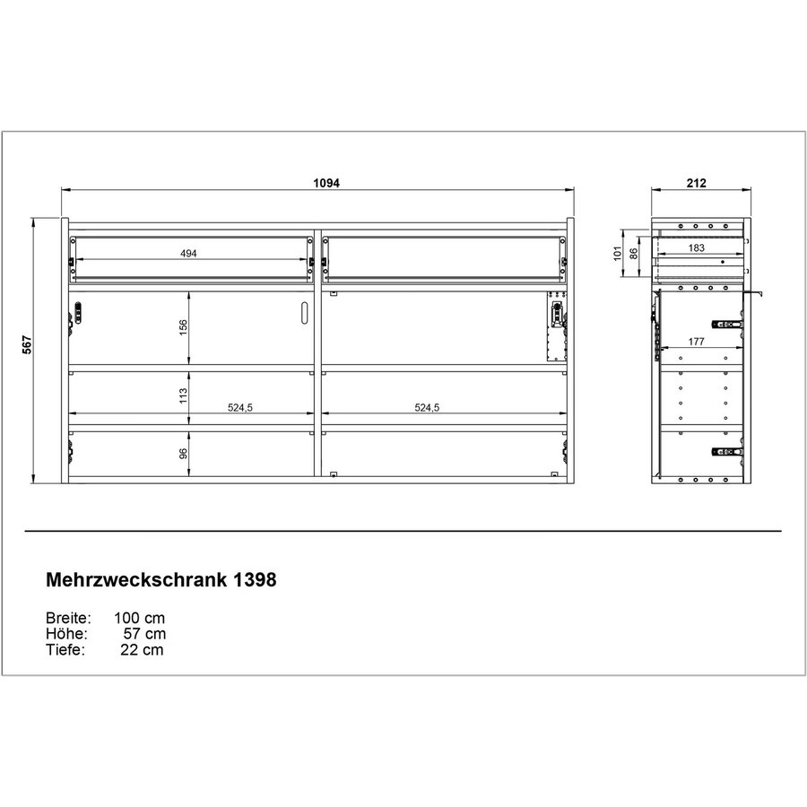Ameca Taupe Groen / Eiken Schoenenkast Laag Ameca Taupe Groen / Eiken Schoenenkast Laag