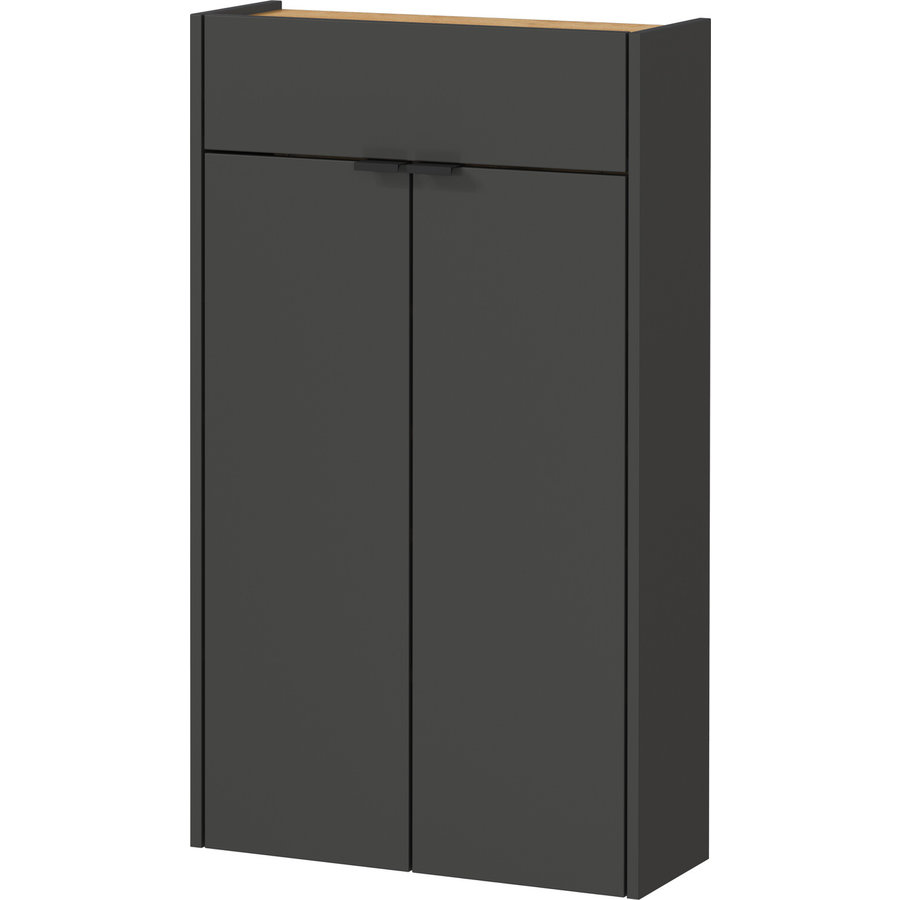 Ameca Grafiet / Eiken Schoenenkast Hoog