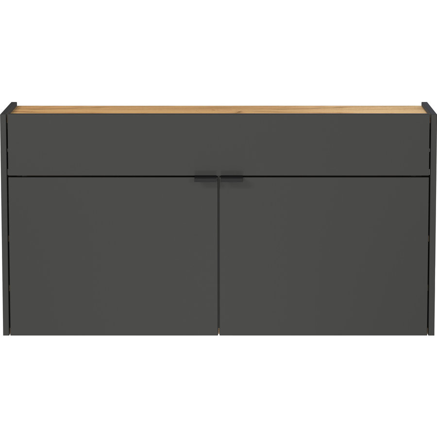 Ameca Grafiet / Eiken Schoenenkast Laag