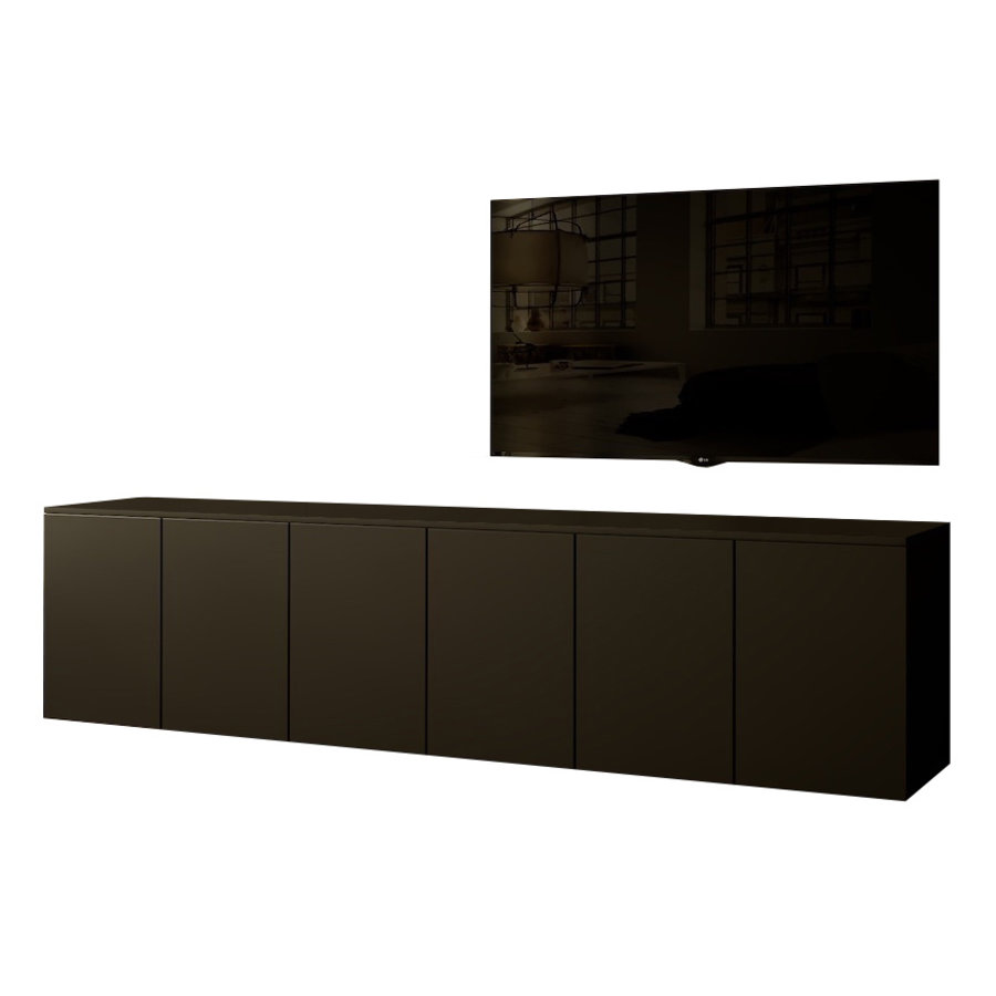 Neve Turin 300 cm Zwevend Dressoir Zwart Neve Turin 300 cm Zwevend Dressoir Zwart