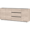 Cantoria Eiken / Zwart Dressoir 3-Deuren 3-Lades