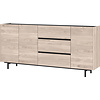 Cantoria Eiken / Zwart Dressoir 3-Deuren 3-Lades