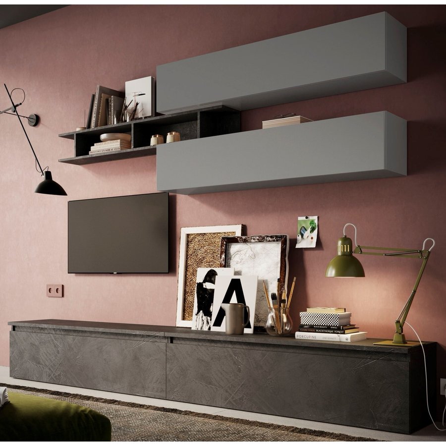 Infinity 2.0 Ardesia / Piombo TV Meubel Set 21 Infinity 2.0 Ardesia / Piombo TV Meubel Set 21