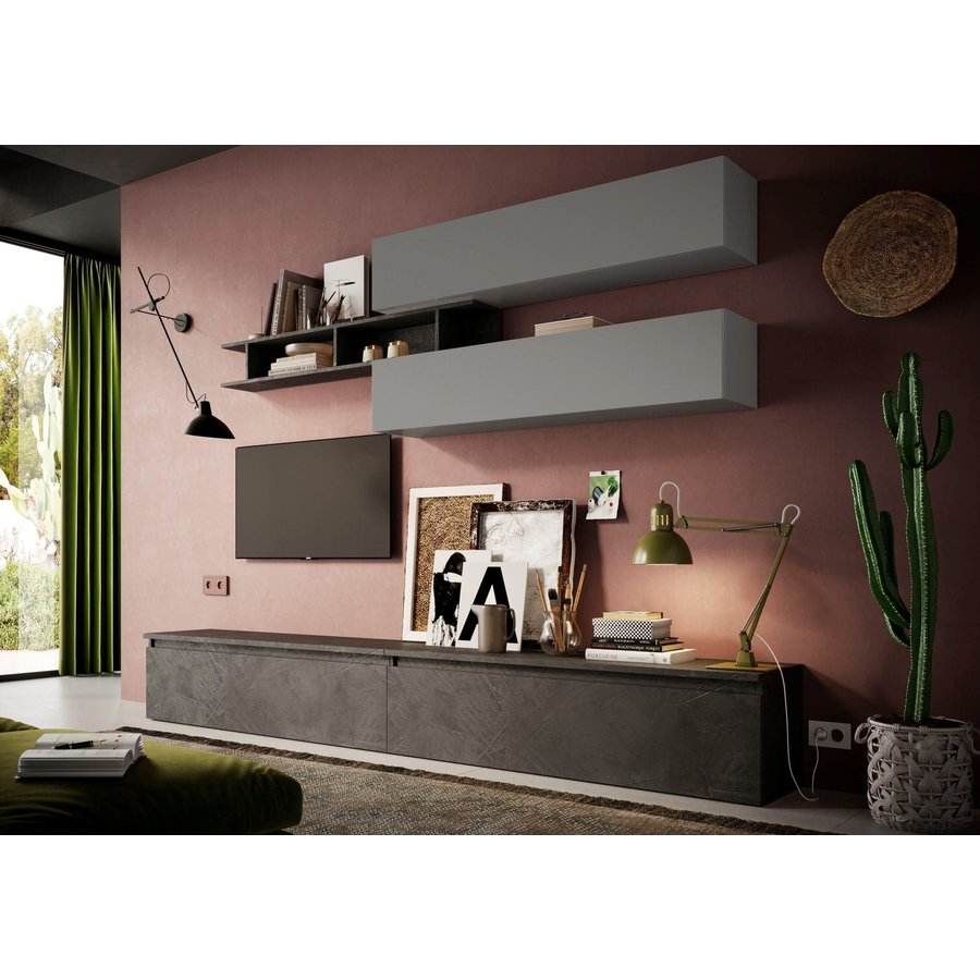 Infinity 2.0 Ardesia / Piombo TV Meubel Set 21 Infinity 2.0 Ardesia / Piombo TV Meubel Set 21