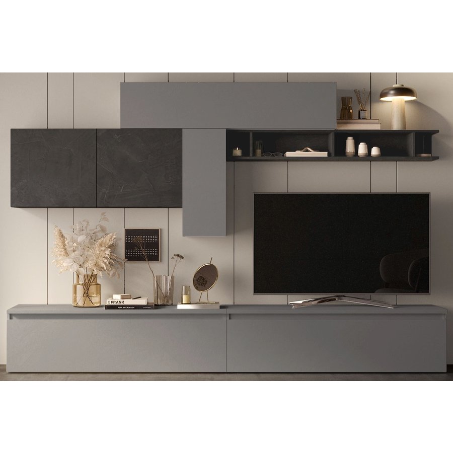 Infinity 2.0 Ardesia / Piombo TV Meubel Set 23 Infinity 2.0 Ardesia / Piombo TV Meubel Set 23