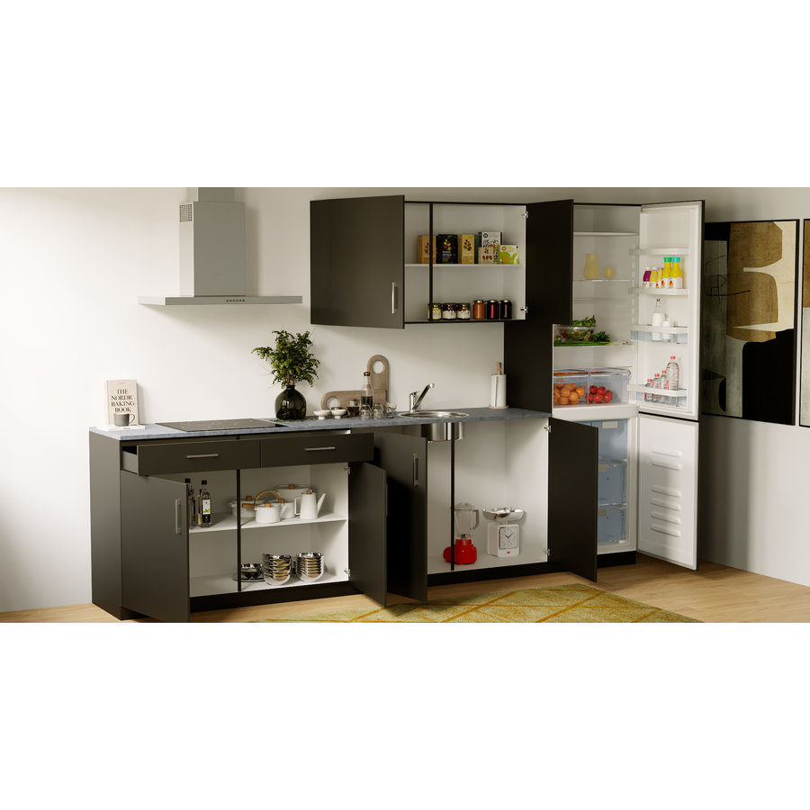 Turin Tijm Rechte Keuken Zwart