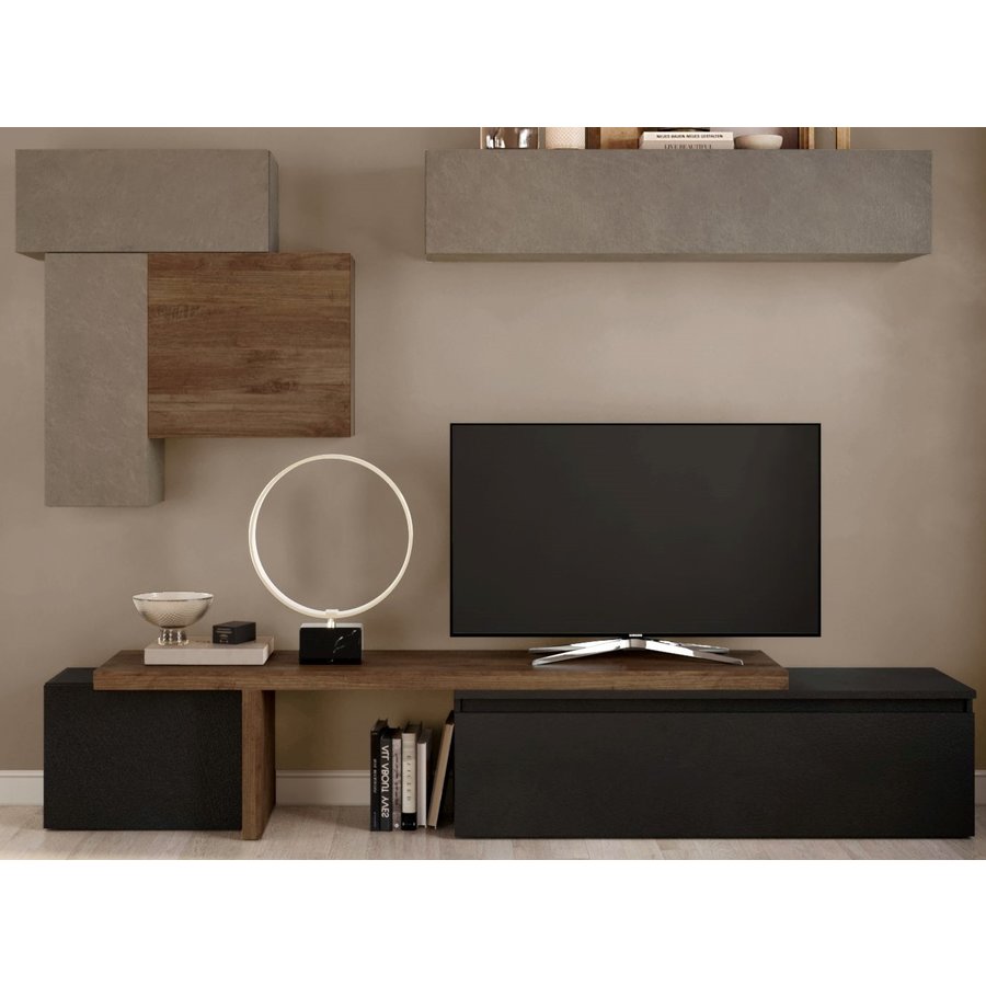 Infinity 2.0 Argilla/Lava/Eiken TV Meubel Set 34 Infinity 2.0 Argilla/Lava/Eiken TV Meubel Set 34