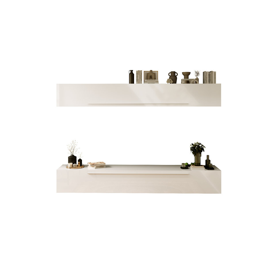 Infinity 210 cm TV Wandmeubel Set Een Infinity 210 cm TV Wandmeubel Set Een