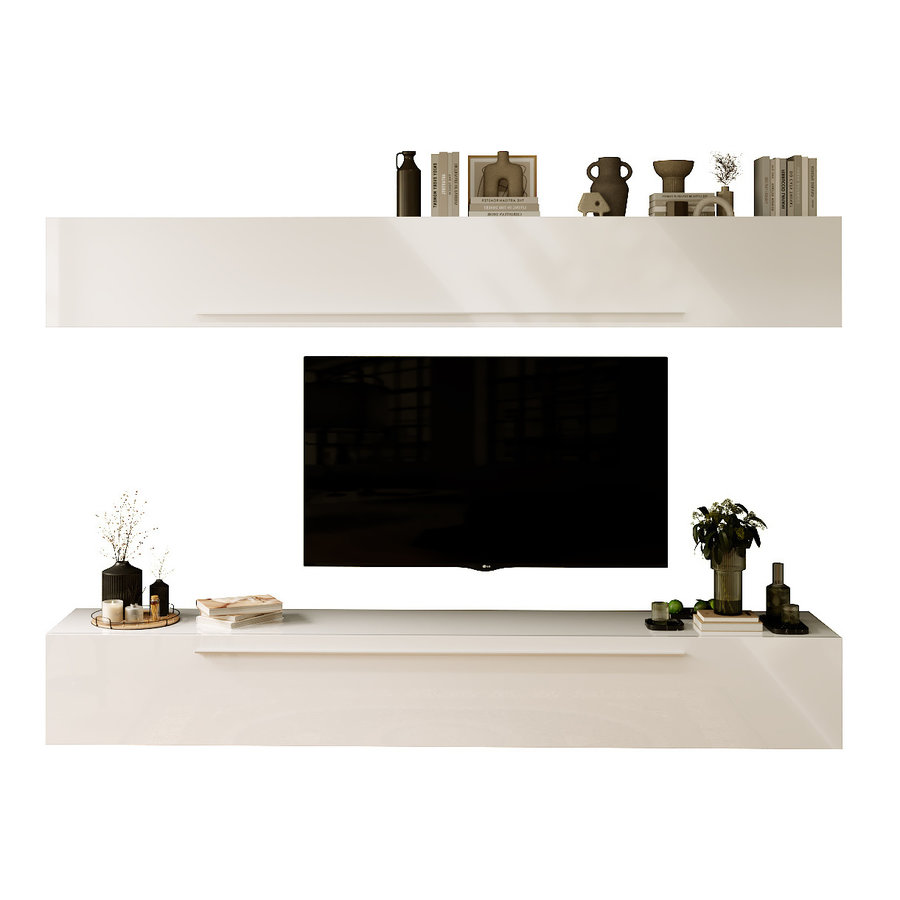 Infinity 210 cm TV Wandmeubel Set Een Infinity 210 cm TV Wandmeubel Set Een