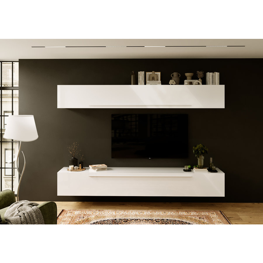 Infinity 210 cm Wandmeubel Handvat Onder Infinity 210 cm Wandmeubel Handvat Onder