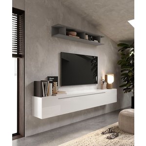 Benvenuto Design Infinity 2.0 Ardesia / Hoogglans Wit TV Meubel Set 48