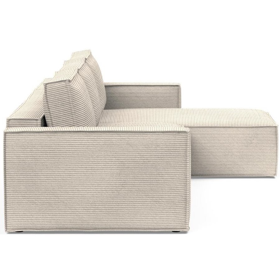 Newilla Ivory Corduroy Slaapbank met Chaise Longue Newilla Ivory Corduroy Slaapbank met Chaise Longue