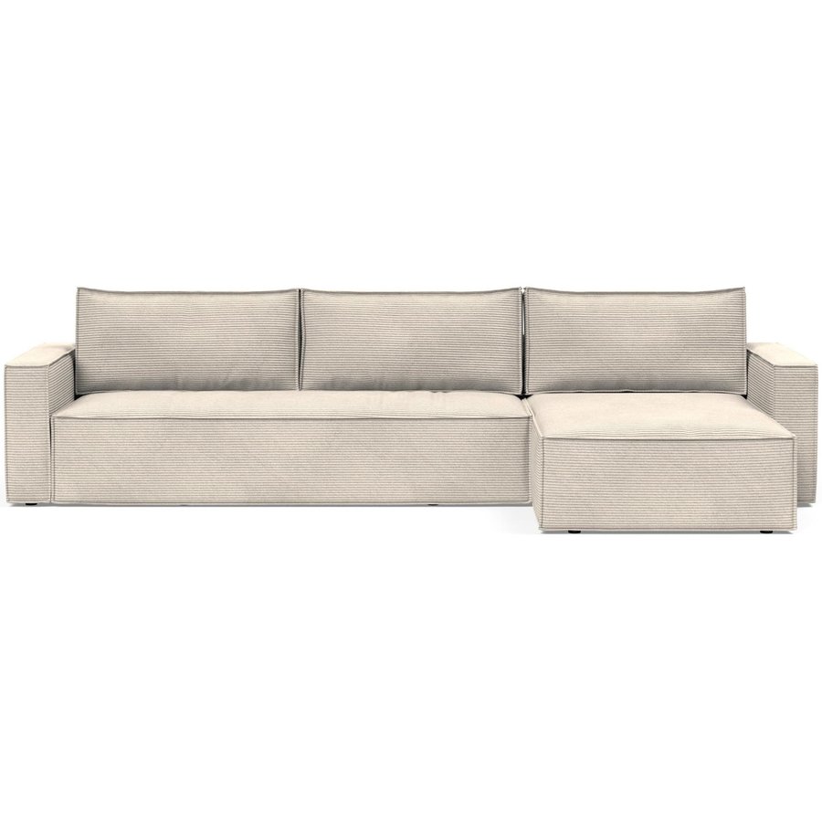 Newilla Ivory Corduroy Slaapbank met Chaise Longue Newilla Ivory Corduroy Slaapbank met Chaise Longue