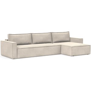 Innovation Living Newilla Ivory Corduroy Slaapbank met Chaise Longue