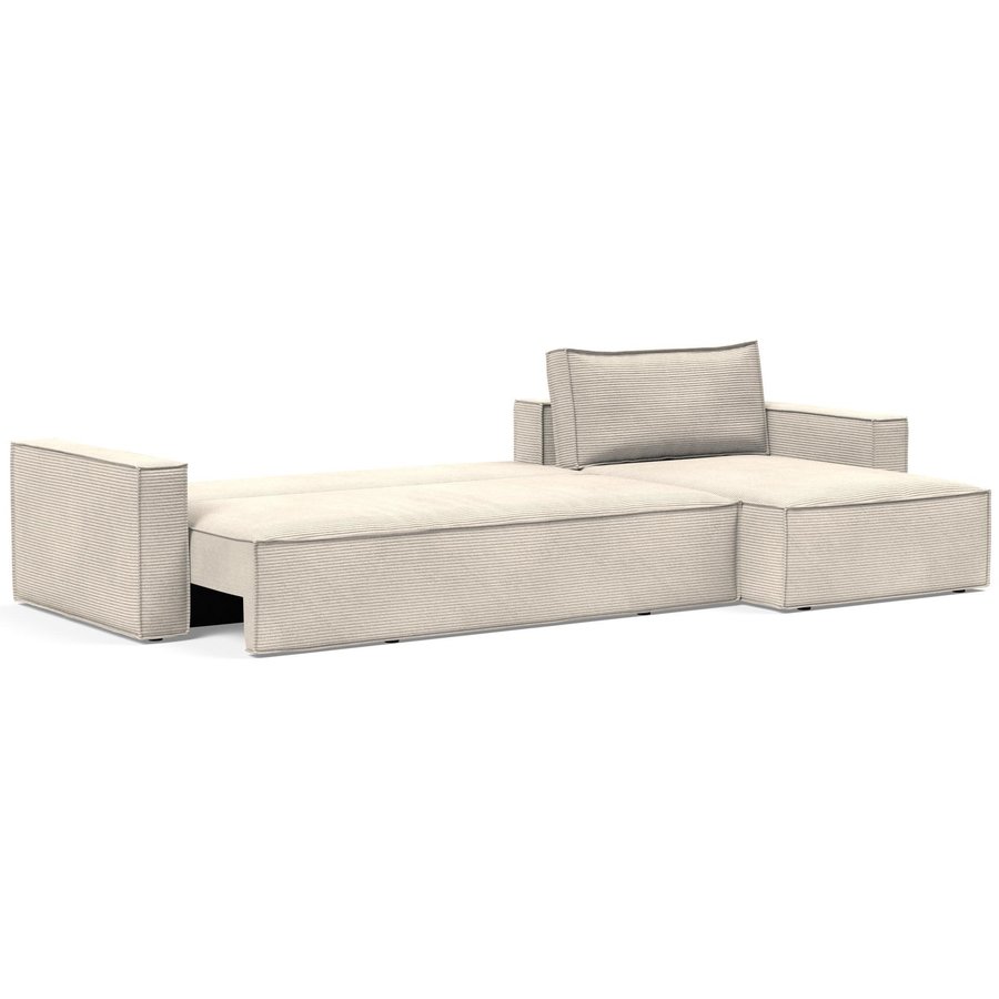Newilla Ivory Corduroy Slaapbank met Chaise Longue Newilla Ivory Corduroy Slaapbank met Chaise Longue