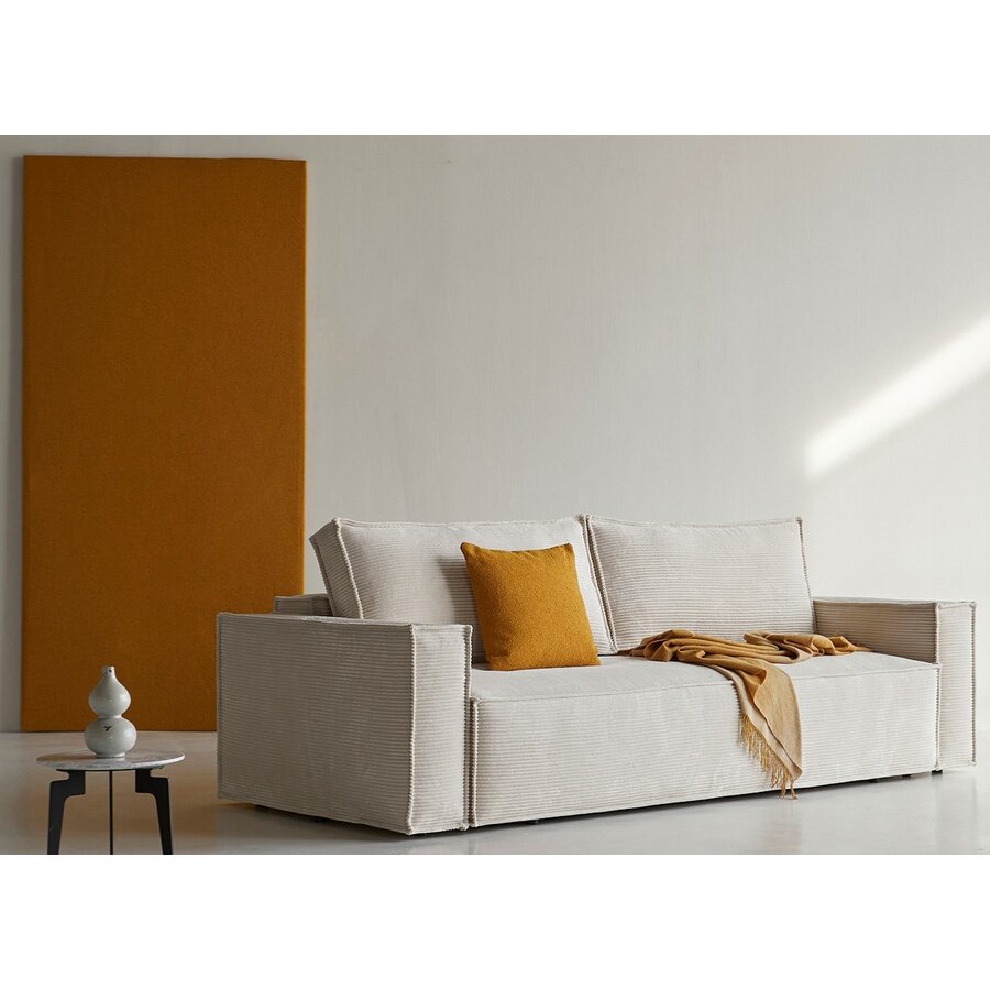 Newilla Ivory Corduroy Slaapbank met Opbergruimte Newilla Ivory Corduroy Slaapbank met Opbergruimte