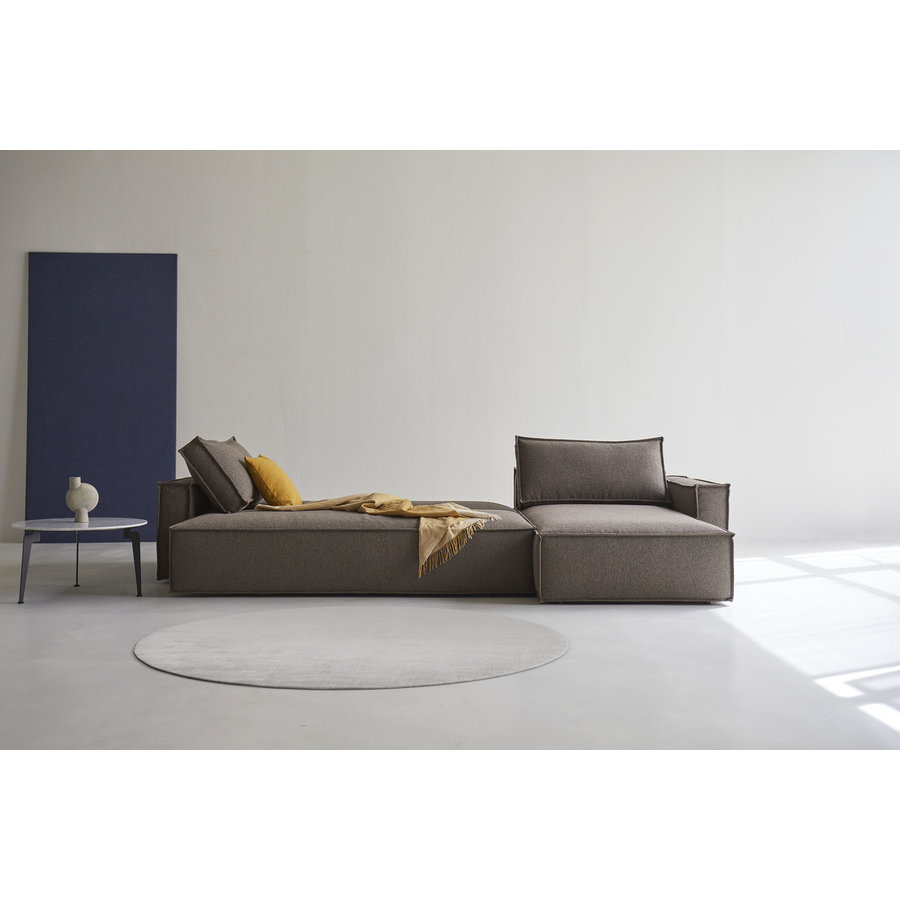 Newilla Taupe Bouclé Slaapbank met Chaise Longue Newilla Taupe Bouclé Slaapbank met Chaise Longue