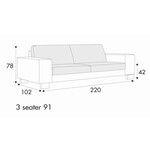 Quattro 3-Zits 220 cm Bank Quattro 3-Zits 220 cm Bank