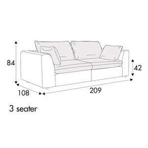 Milou 3-Zits 209 cm Bank