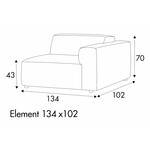 Annie Armfauteuil 134 cm Links/Rechts Annie Armfauteuil 134 cm Links/Rechts