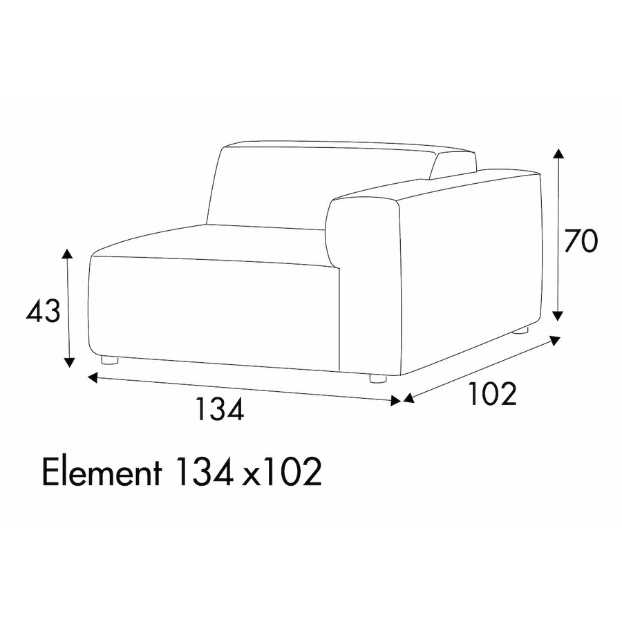 Annie Armfauteuil 134 cm Links/Rechts Annie Armfauteuil 134 cm Links/Rechts