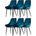 6x Lex Eetkamerstoel Petrol 6x Lex Eetkamerstoel Petrol