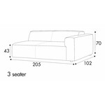 Annie 3-Zits 205 cm Links/Rechts Annie 3-Zits 205 cm Links/Rechts