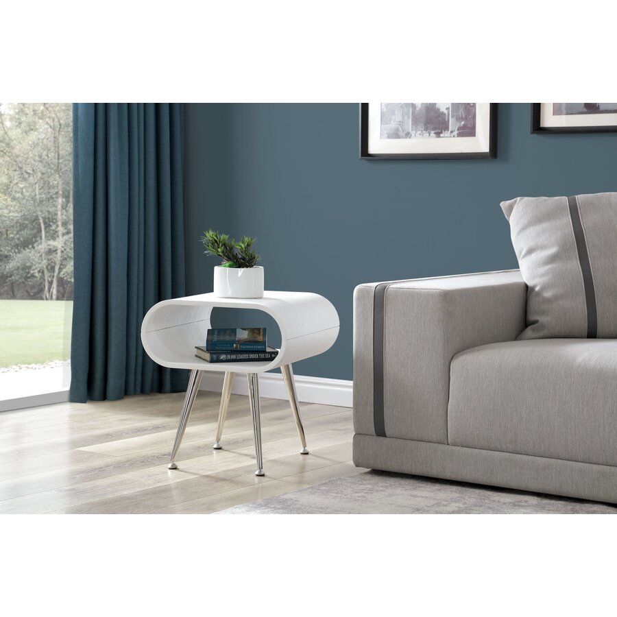 Auckland Wit / Chroom Bijzettafel Auckland Wit / Chroom Bijzettafel