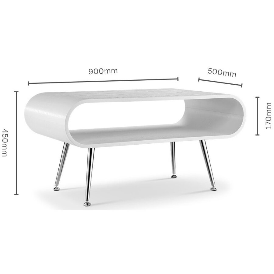 Auckland Wit / Chroom Salontafel Auckland Wit / Chroom Salontafel