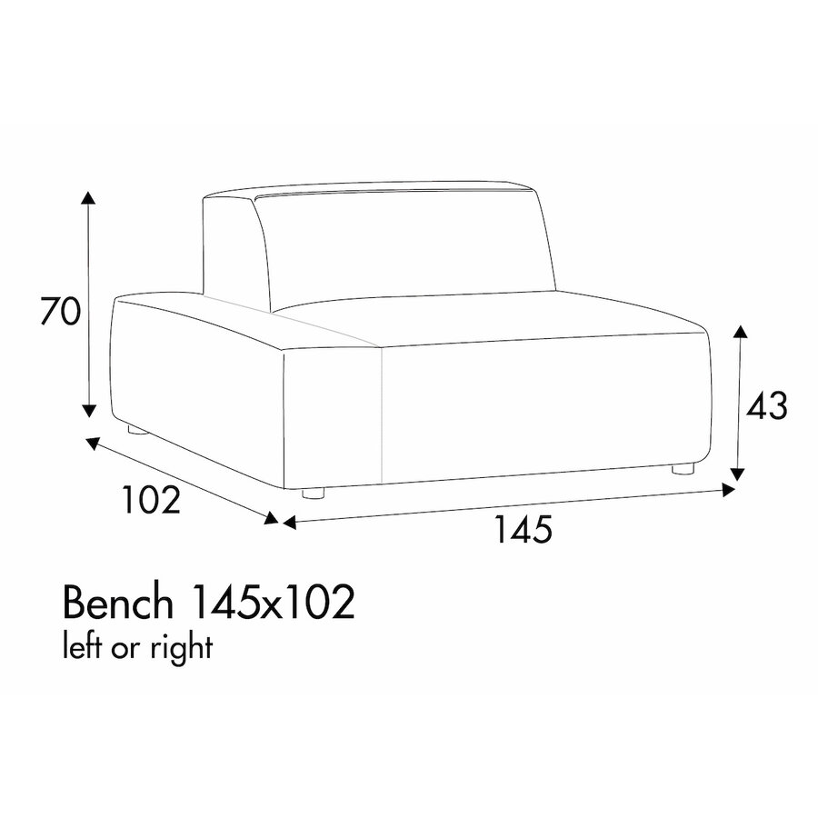 Annie Bench 145 cm Links/Rechts Annie Bench 145 cm Links/Rechts