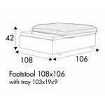 Milou Voetenbank met Bakje 106 x 108 cm Milou Voetenbank met Bakje 106 x 108 cm
