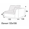 Milou 1-Zits 130 cm Links/Rechts