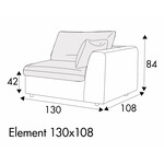Milou 1-Zits 130 cm Links/Rechts Milou 1-Zits 130 cm Links/Rechts