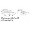 Milou Chaiselongue met Bakje 147 x 165 cm Rechts/Links