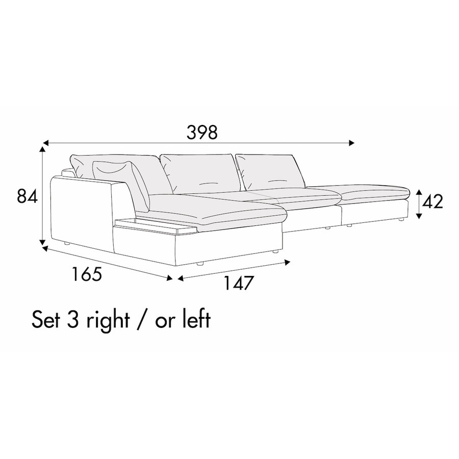 Milou Set 3 met Gefineerd Bakje Rechts/Links