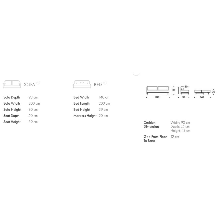 Trym Slaapbank Grijs Trym Slaapbank Grijs