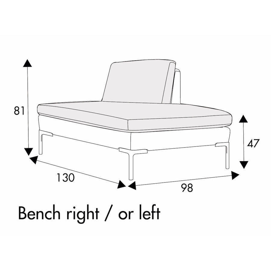 Elton Bench 130 cm Links/Rechts Elton Bench 130 cm Links/Rechts