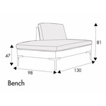 Elton Bench 130 cm Links/Rechts Elton Bench 130 cm Links/Rechts