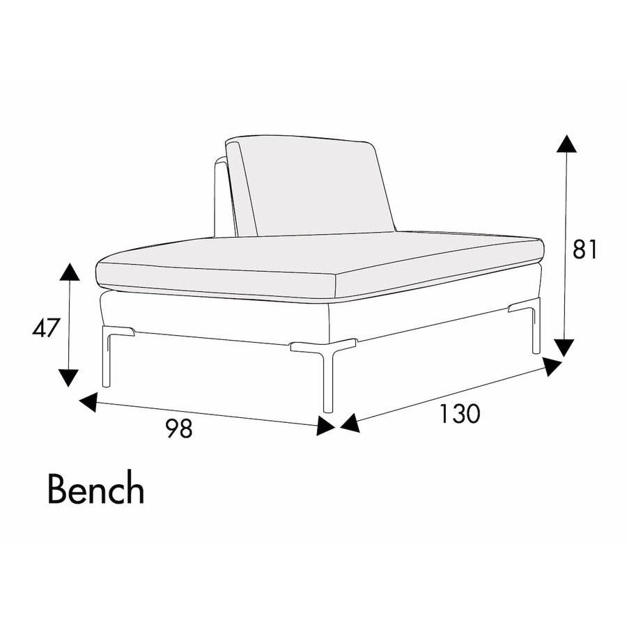 Elton Bench 130 cm Links/Rechts Elton Bench 130 cm Links/Rechts