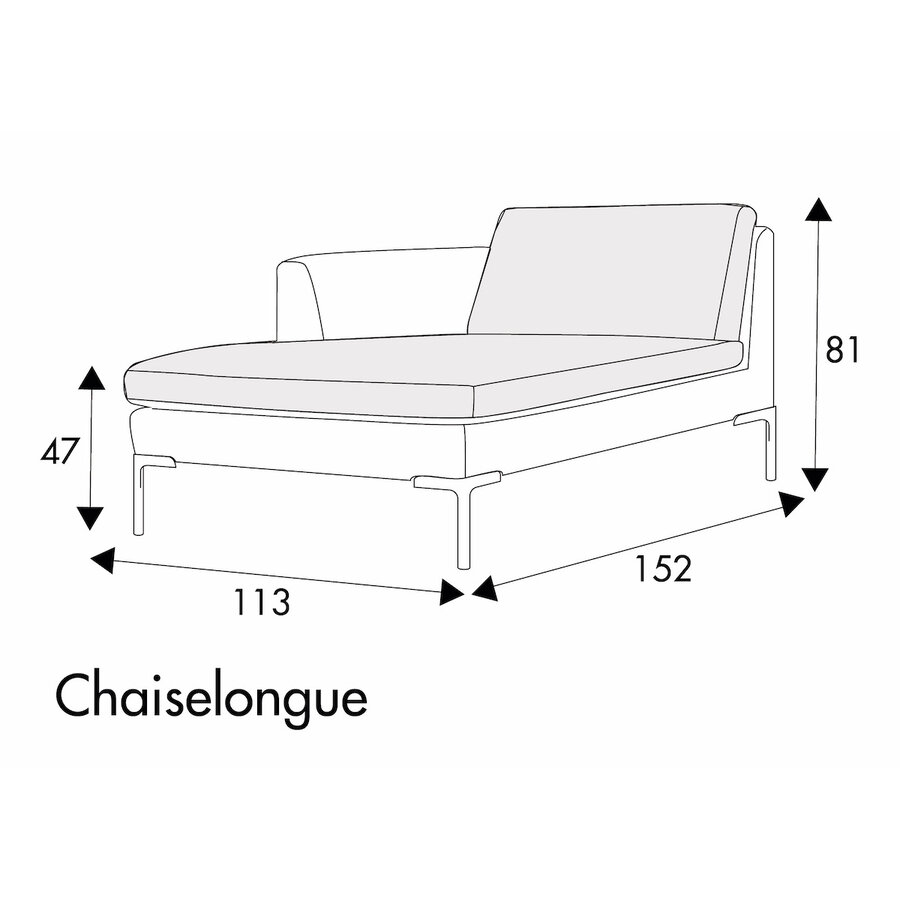 Elton Chaiselongue 113 x 152 cm Rechts/Links Elton Chaiselongue 113 x 152 cm Rechts/Links