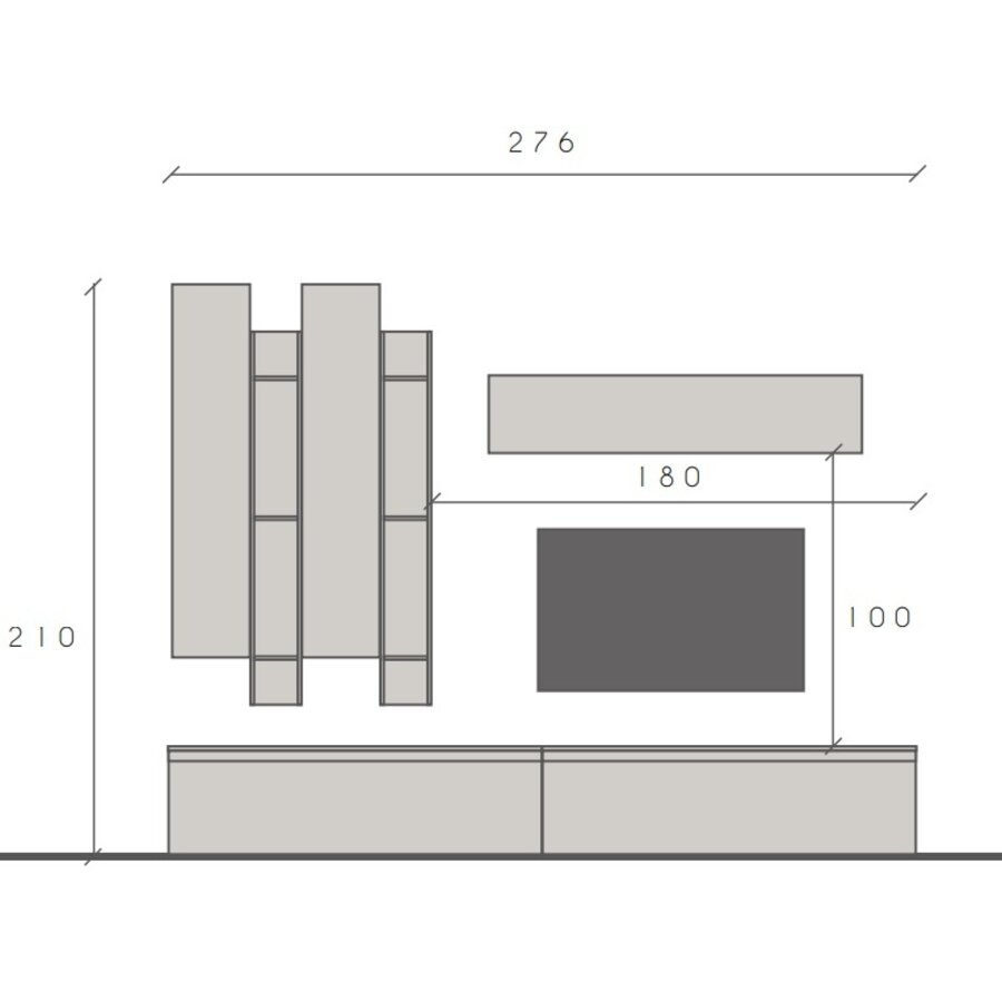 Infinity 2.0 Ardesia / Piombo TV Meubel Set 04