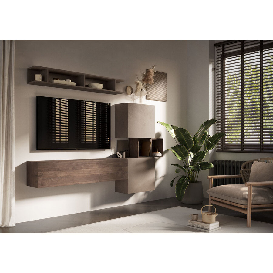 Infinity 2.0 Brons / Mercure Eiken TV Meubel Set 03 Infinity 2.0 Brons / Mercure Eiken TV Meubel Set 03